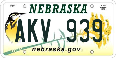 NE license plate AKV939