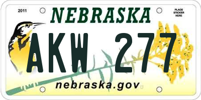 NE license plate AKW277