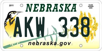 NE license plate AKW338