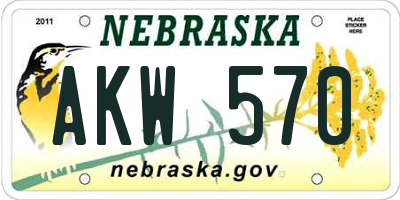NE license plate AKW570