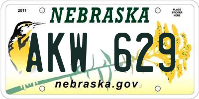 NE license plate AKW629