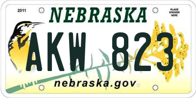NE license plate AKW823