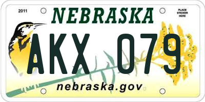 NE license plate AKX079