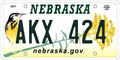 NE license plate AKX424