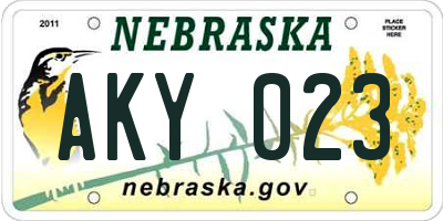 NE license plate AKY023