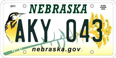 NE license plate AKY043