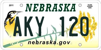 NE license plate AKY120