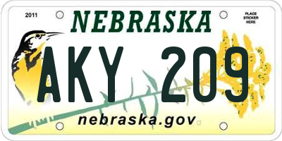 NE license plate AKY209