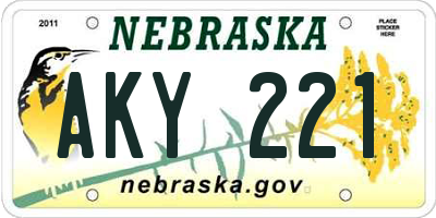 NE license plate AKY221
