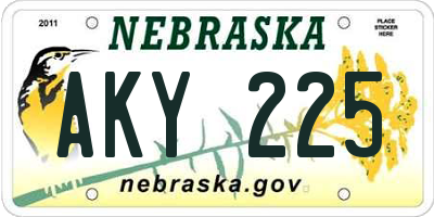 NE license plate AKY225