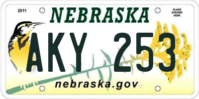 NE license plate AKY253