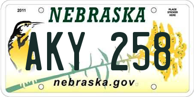 NE license plate AKY258