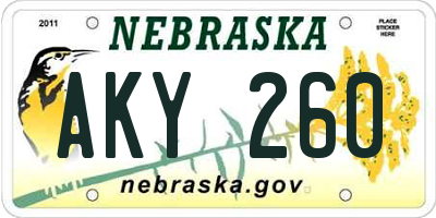 NE license plate AKY260