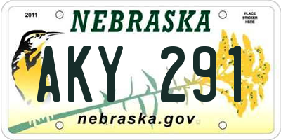 NE license plate AKY291