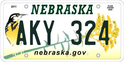 NE license plate AKY324