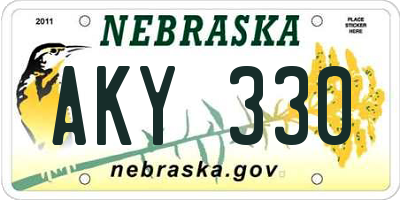 NE license plate AKY330