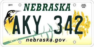 NE license plate AKY342