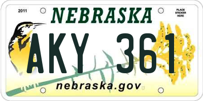 NE license plate AKY361
