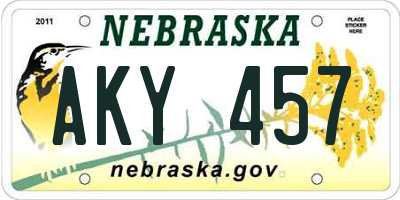 NE license plate AKY457