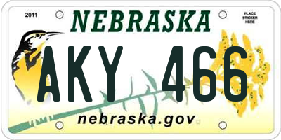 NE license plate AKY466