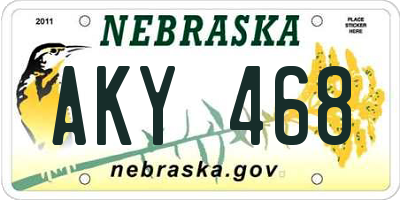 NE license plate AKY468