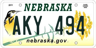 NE license plate AKY494