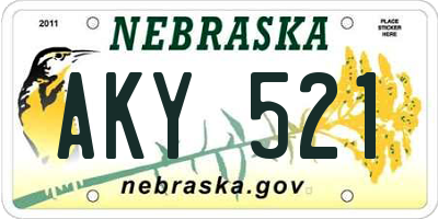 NE license plate AKY521