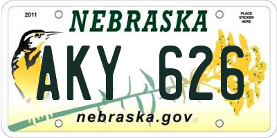 NE license plate AKY626