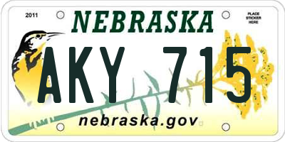 NE license plate AKY715