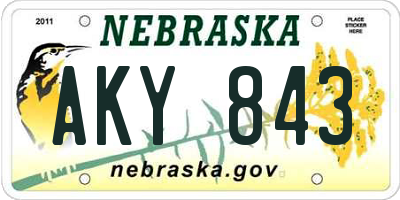 NE license plate AKY843
