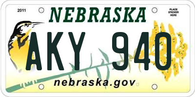 NE license plate AKY940