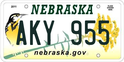 NE license plate AKY955