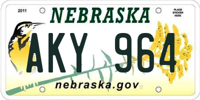 NE license plate AKY964