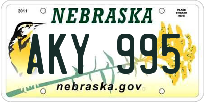 NE license plate AKY995