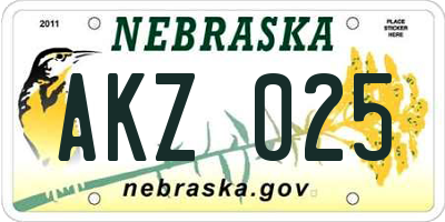 NE license plate AKZ025