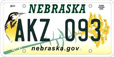 NE license plate AKZ093