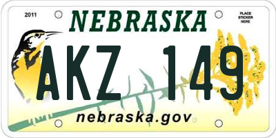 NE license plate AKZ149