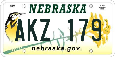 NE license plate AKZ179