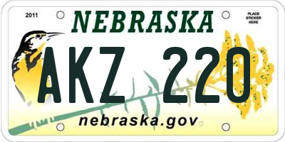 NE license plate AKZ220