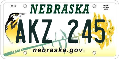 NE license plate AKZ245