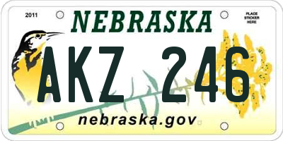 NE license plate AKZ246