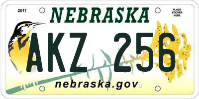 NE license plate AKZ256
