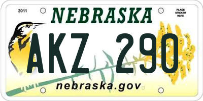 NE license plate AKZ290