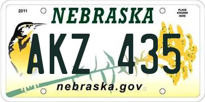 NE license plate AKZ435