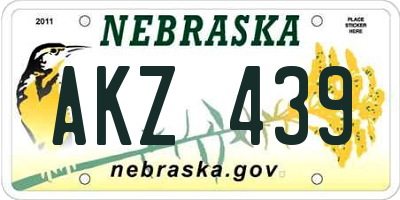 NE license plate AKZ439