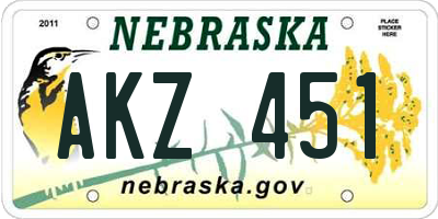 NE license plate AKZ451