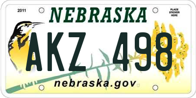 NE license plate AKZ498