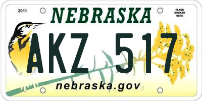 NE license plate AKZ517
