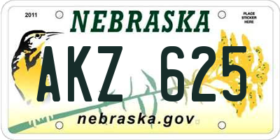 NE license plate AKZ625