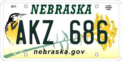 NE license plate AKZ686